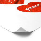 Liebe Joy Peace Hearts Poster (Ecke)