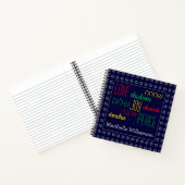 LIEBE JOY PEACE Hebrew Personalisiert Blue Square Notizblock (Innenseite)