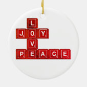 Liebe Joy Peace Keramik Ornament (Hinten)
