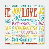 Liebe Joy Peace Kindness Goodness Typografie Art Magnet (Vorne)