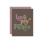 Liebe Joy Peace Mitteilungskarte (Vorderseite/Rückseite Beispiel)