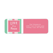 Liebe Joy Peace Pink Mint Stripes (Vorne)