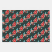 Liebe Joy & Peace Red Kardinal Wasserfarbe Geschenkpapier Set (Vorderseite)