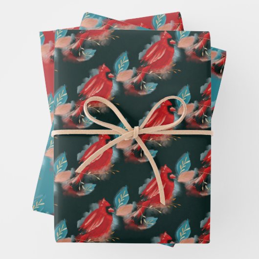 Liebe Joy & Peace Red Kardinal Wasserfarbe Geschenkpapier Set (Beispiel)