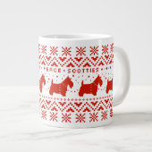 Liebe Joy Peace Scotties Festliche Weihnachtshunde Jumbo-Tasse (Vorderseite Rechts)