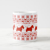 Liebe Joy Peace Scotties Festliche Weihnachtshunde Jumbo-Tasse (Vorderseite)