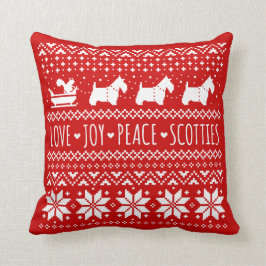 Liebe Joy Peace Scotties Weihnachtshunde Hunde Kissen