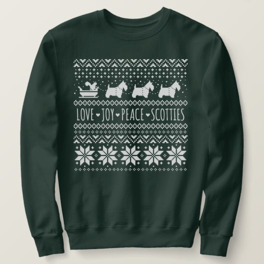 Liebe Joy Peace Scotties Weihnachtshunde Hunde Sweatshirt (Design vorne)