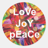 Liebe Joy Peace Sticker Round (Vorderseite)