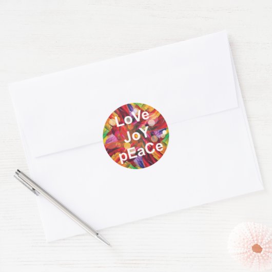 Liebe Joy Peace Sticker Round