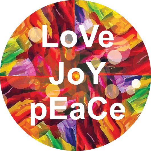 Liebe Joy Peace Sticker Round