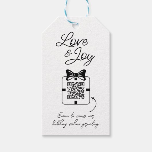 Liebe & Joy QR Code Video Message Family Foto Geschenkanhänger (Vorderseite)