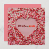 Liebe Joyanta und Vokti Rot-Maroon Einladung (Vorne/Hinten)