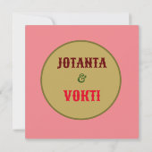 Liebe Joyanta und Vokti Rot-Maroon Einladung (Rückseite)