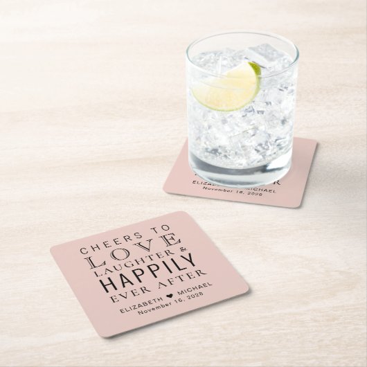 Liebe jubeln glücklich je nach Hochzeit Rechteckiger Pappuntersetzer (Vor Ort)