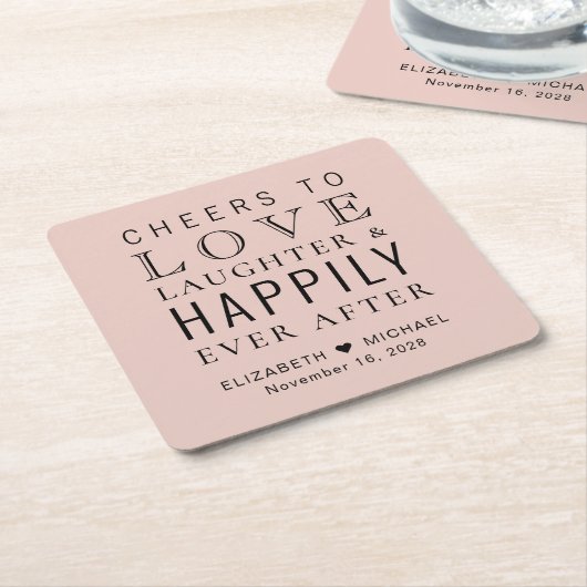 Liebe jubeln glücklich je nach Hochzeit Rechteckiger Pappuntersetzer (angewinkelt)