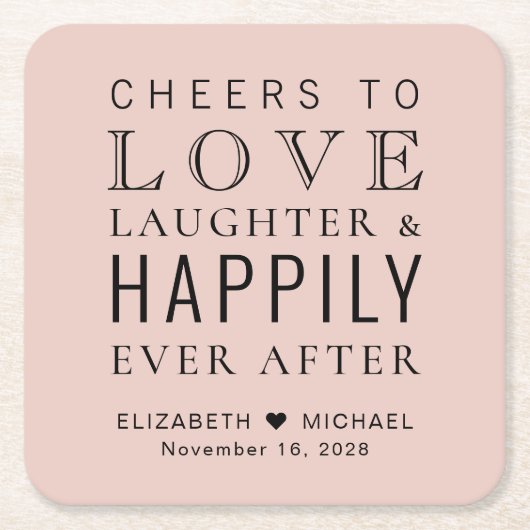 Liebe jubeln glücklich je nach Hochzeit Rechteckiger Pappuntersetzer (Vorderseite)