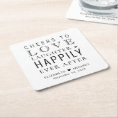 Liebe jubeln glücklich je nach Hochzeit Rechteckiger Pappuntersetzer (angewinkelt)