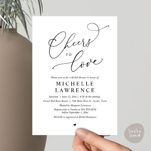 Liebe jubeln, Romantisches Brautparty Party Einladung