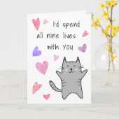 Liebe Jubiläum Valentine Verlobung Funny Cat Karte (Gelbe Blume)