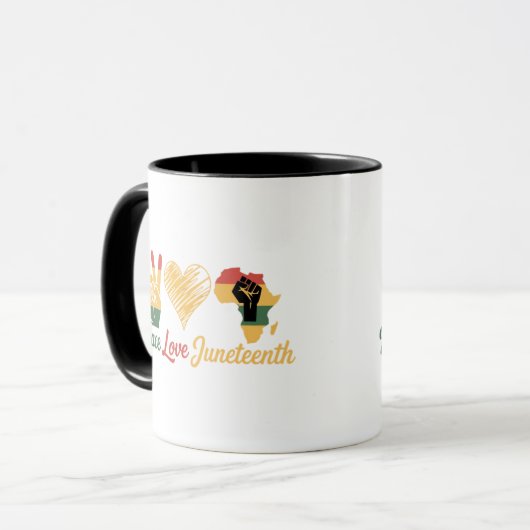 Liebe Juneteenth Tasse (Vorderseite Links)