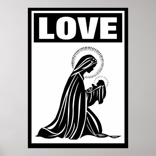 LIEBE JUNGFRAU MARY BABY JESUS NATIVITY CATHOLIC POSTER (Vorne)