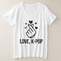 Liebe, K-POP Finger-Herz Grafik-T-Shirt