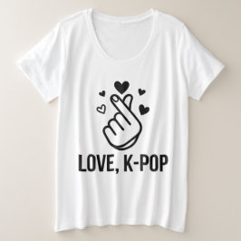 Liebe, K-POP Finger-Herz Grafik-T-Shirt Große Größe T-Shirt