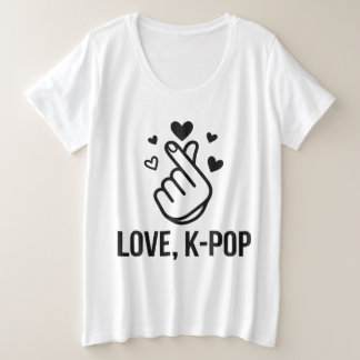 Liebe, K-POP Finger-Herz Grafik-T-Shirt Große Größe T-Shirt