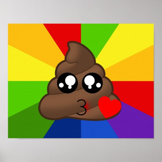 Liebe Kacke Emoji Rainbow Burst Poster (Vorne)