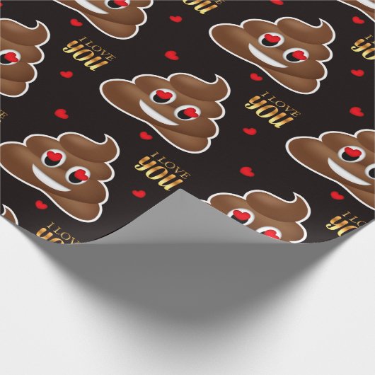 Liebe kacke Emoji Valentins Tagesumhüllungspapier Geschenkpapier (Ecke)