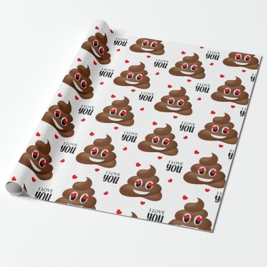 Liebe kacke Emoji Valentins Tagesumhüllungspapier Geschenkpapier (Ungerollt)