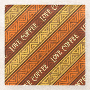 Liebe Kaffee Autumnal Erthy Brown Orange & Yellow Glasuntersetzer
