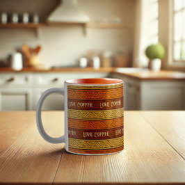 Liebe Kaffee Autumnal Erthy Brown Orange & Yellow Zweifarbige Tasse