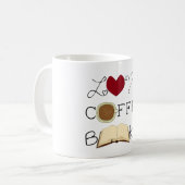 Liebe, Kaffee, Bücher Kaffeetasse (Vorderseite Links)