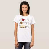 Liebe, Kaffee, Bücher T-Shirt (Vorne ganz)