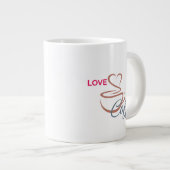 Liebe Kaffee Herz Design Klassischer Becher Jumbo-Tasse (Vorderseite Rechts)