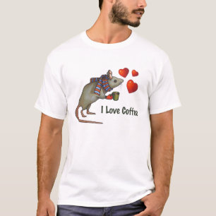 Liebe-Kaffee: Maus, Herzen: Ursprüngliche Kunst T-Shirt