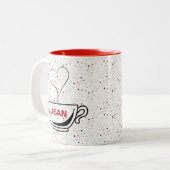 Liebe Kaffee Personalisiert Zwei-Tonen-Kaffee-Tass Zweifarbige Tasse (Vorderseite Links)