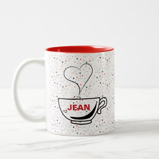 Liebe Kaffee Personalisiert Zwei-Tonen-Kaffee-Tass Zweifarbige Tasse (Links)