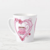 Liebe Kaffee Pink Blume Herz Milchtasse (Linke Ecke)