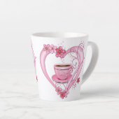 Liebe Kaffee Pink Blume Herz Milchtasse (Rechte Ecke)