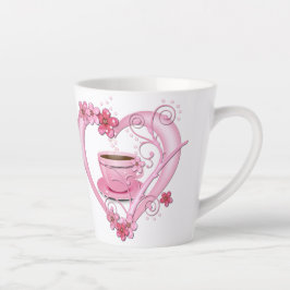 Liebe Kaffee Pink Blume Herz Milchtasse