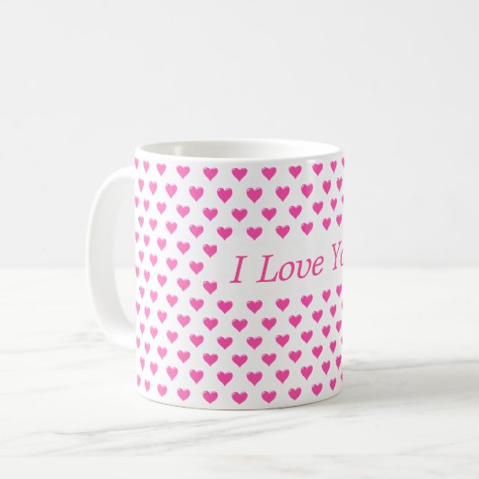Liebe Kaffee Tasse mit Herz und Text - I Liebe Sie (Vorderseite Links)