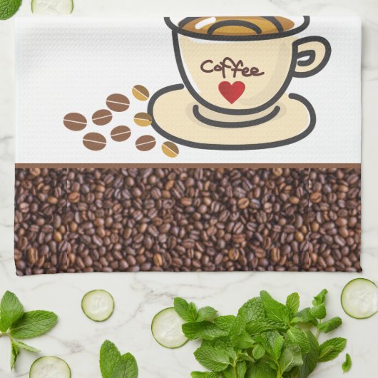 Liebe-Kaffee/Zuhause-Kaffee-Bar Hand oder Geschirrtuch (Gefaltet)