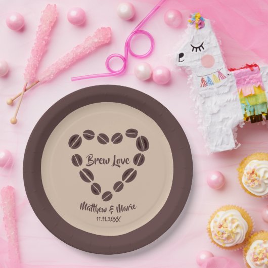 Liebe Kaffeeban Herz Pappteller (Party)