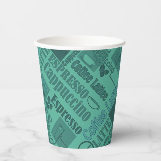 Liebe Kaffeepulver Pappbecher (Vorderseite)