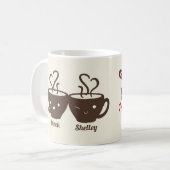 Liebe Kaffeezeit mit der Tasse meines Honigkuchens (Vorderseite Links)