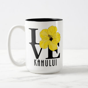LIEBE Kahului Gelber Hibiskus 15oz Zweifarbige Tasse