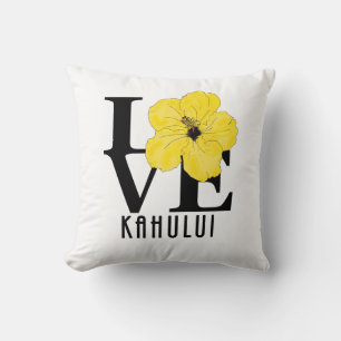 LIEBE Kahului Gelber Hibiskus Kissen